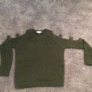 Ten Sixty Sherman Green distressed sweater small